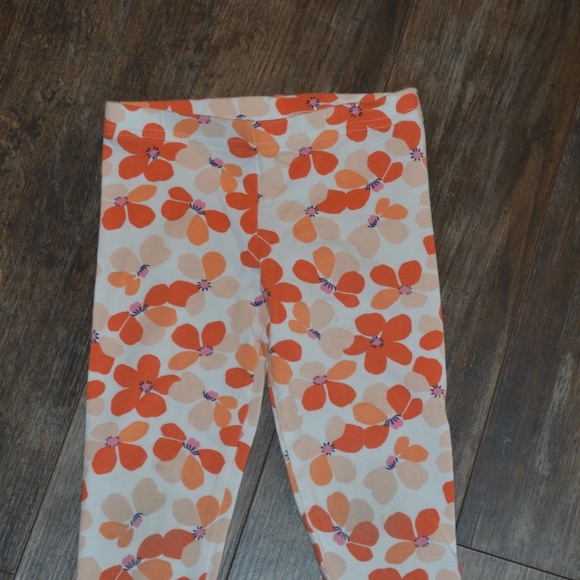 Carter's Orange Floral Capri Leggings - Picture 2 of 6
